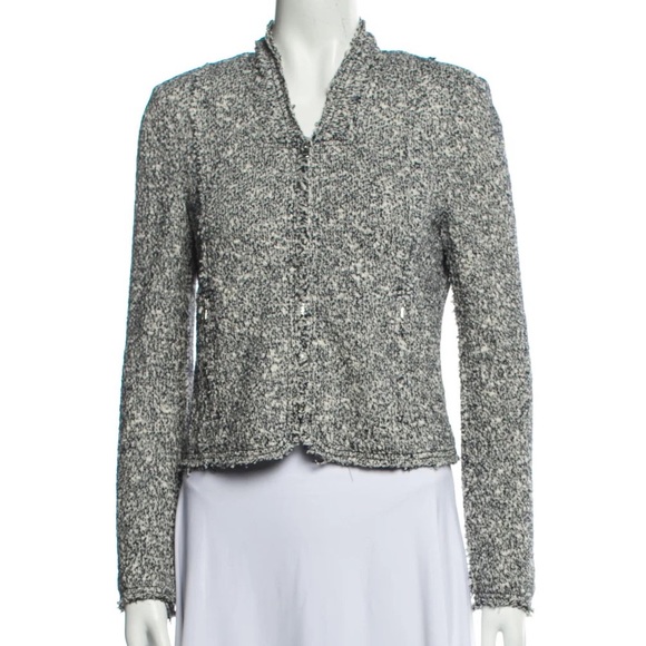 Rebecca Taylor Frayed Edge Cropped Tweed Jacket - Size 8 - Picture 5 of 16